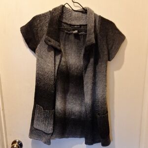 Willi Smith Gray Short Sleeve Cardigan